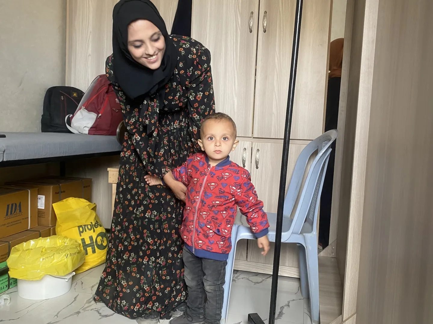 mother and young son in Gaza