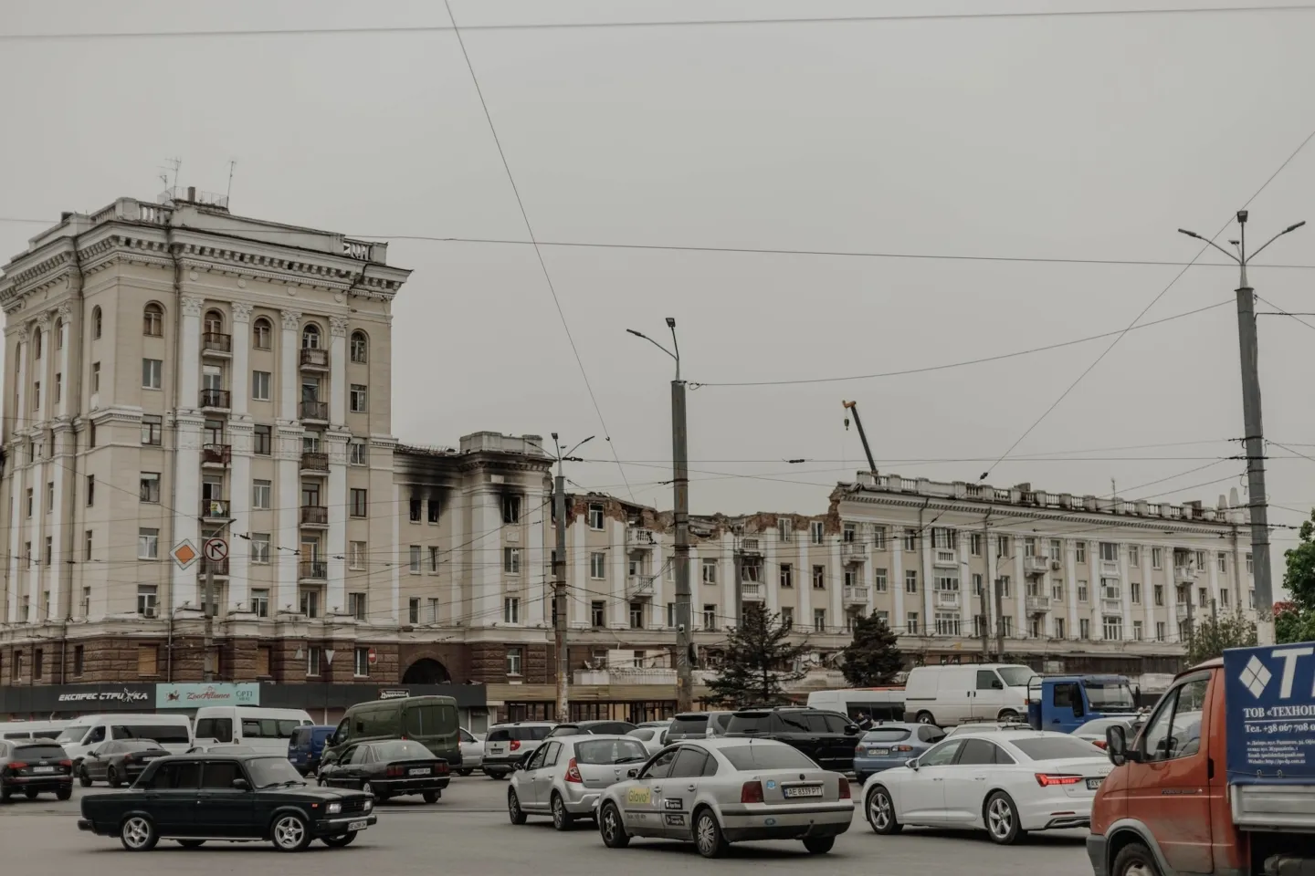 destroyed building in Ukraine