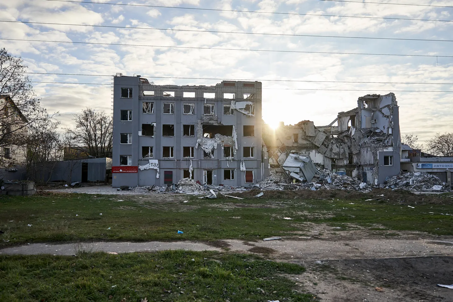 destroyed building in Ukraine