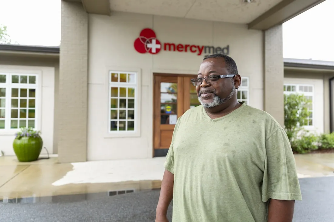 Arthur outside MercyMed in Columbus