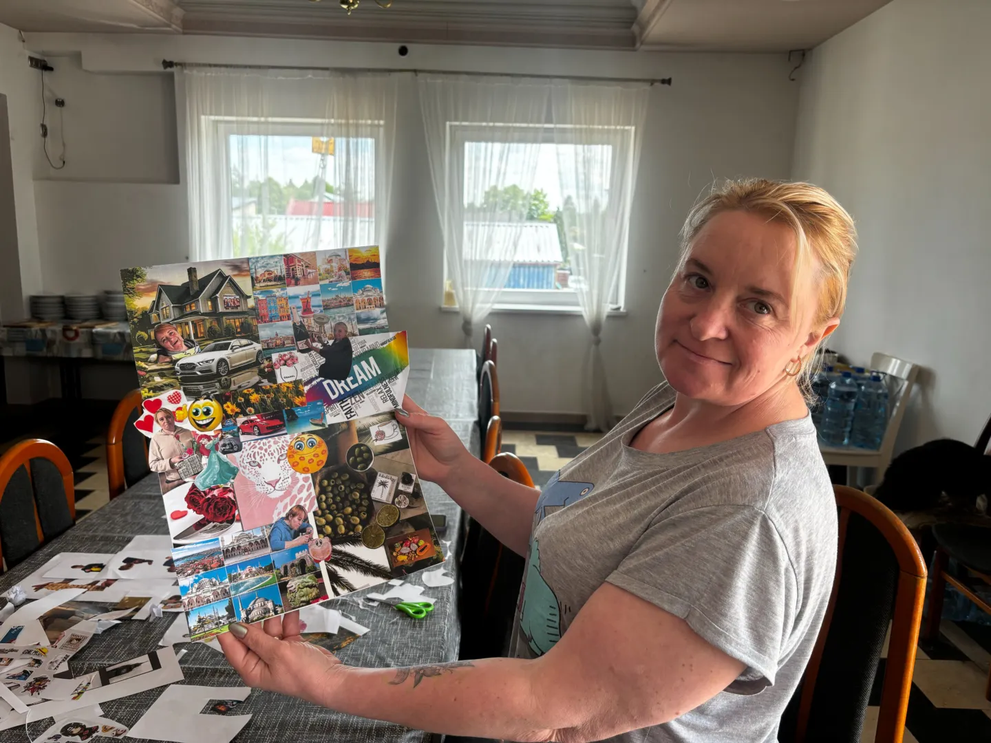 woman sharing a collage or photos together