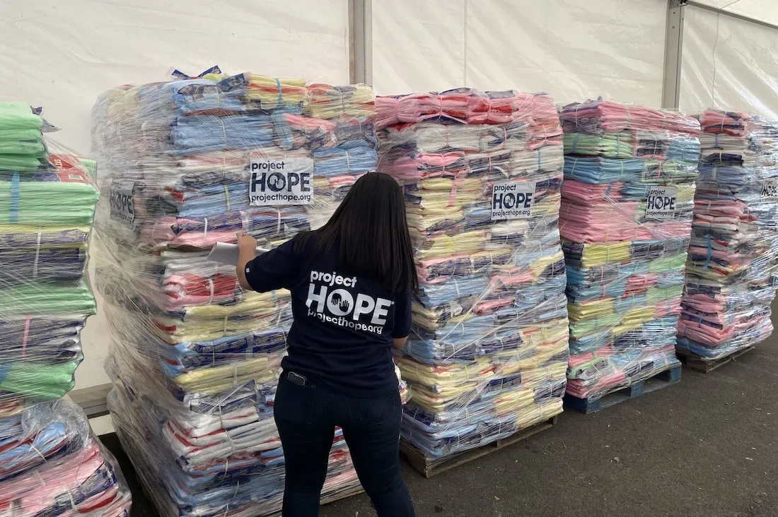 stacks of mosquito nets